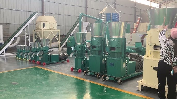 SZLH320 pellet machine producing feed pellets