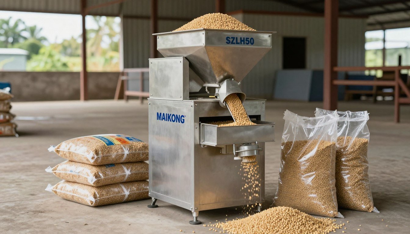 Mini pellet machine for small poultry and fish farms