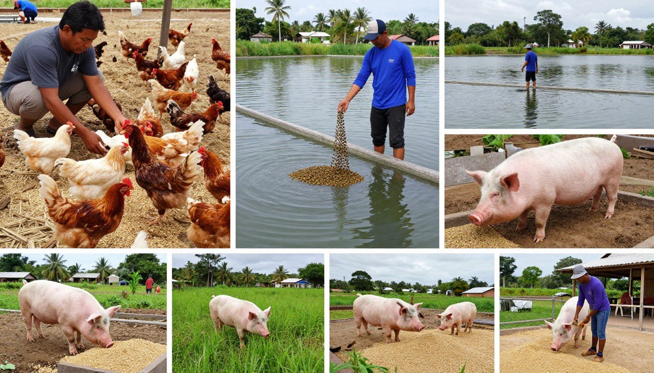 Various feed pellet applications in Philippine farming