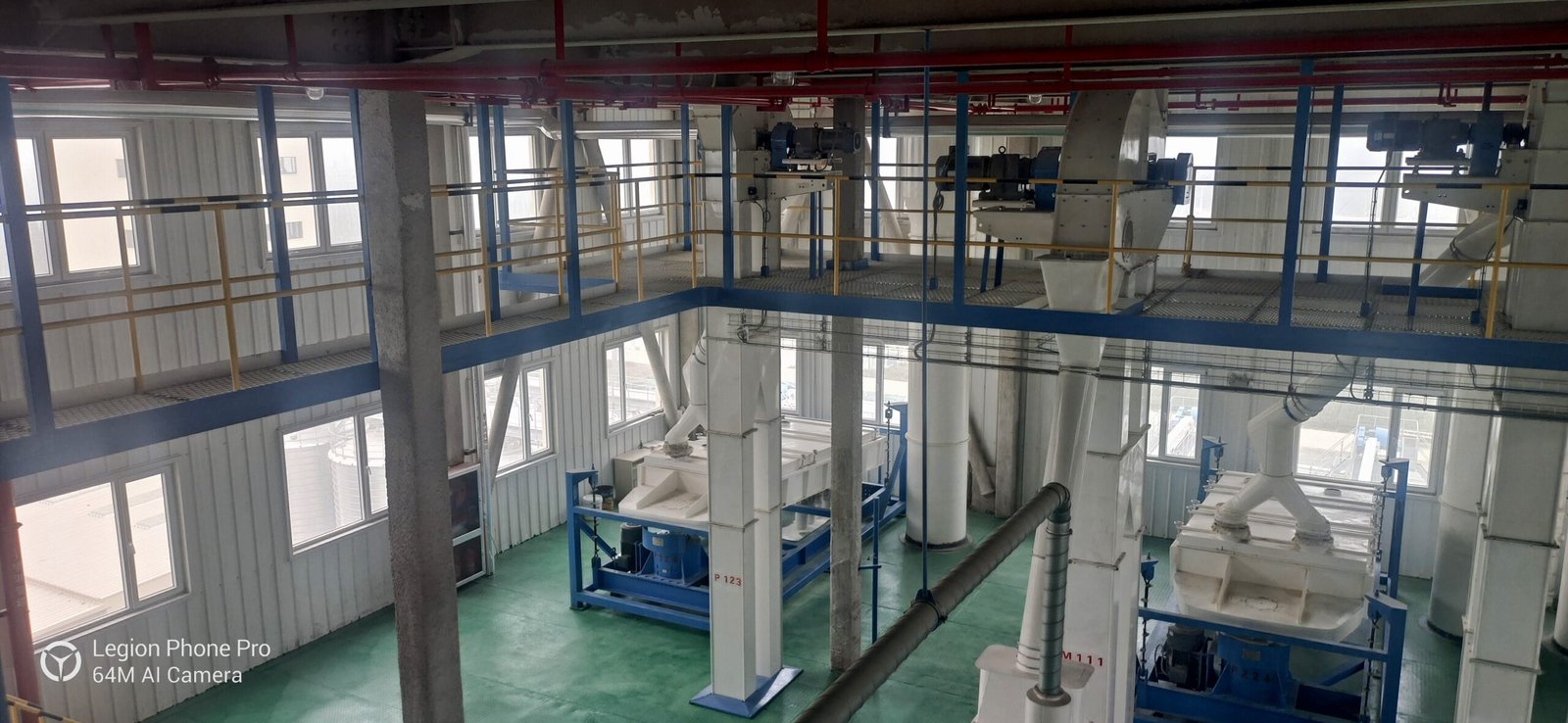 Complete cattle feed pellet production line showing all major components