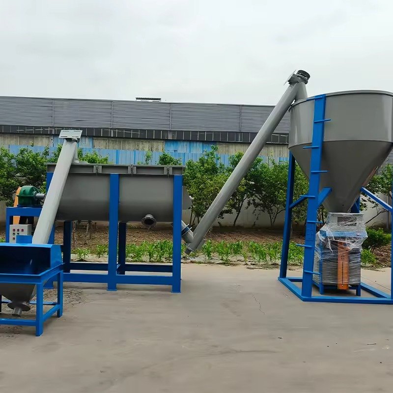 Modern feed pellet production line in Philippine farm facility showing automated equipment