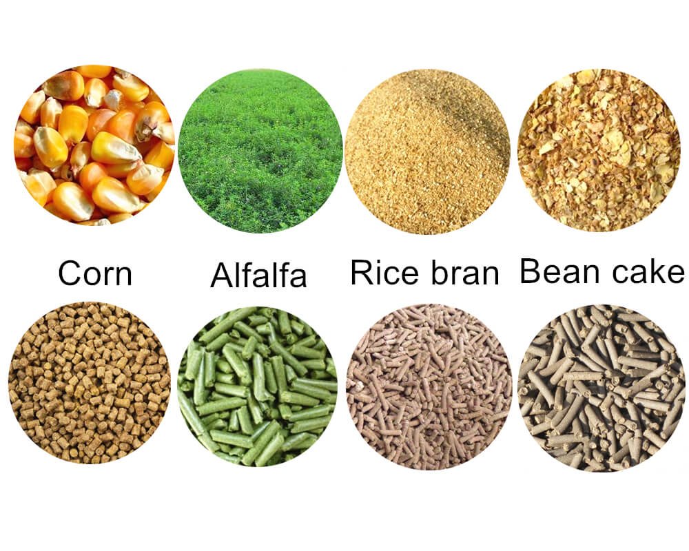 Feed ingredients prepared for manual pellet machine processing