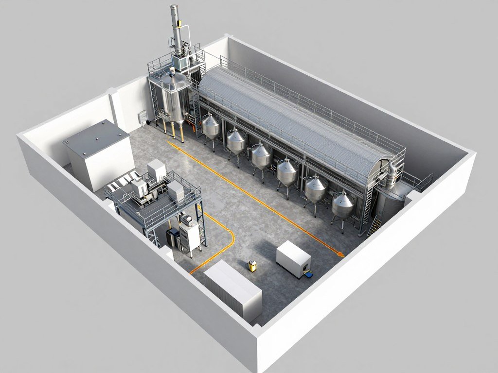3D layout design of pellet production facility