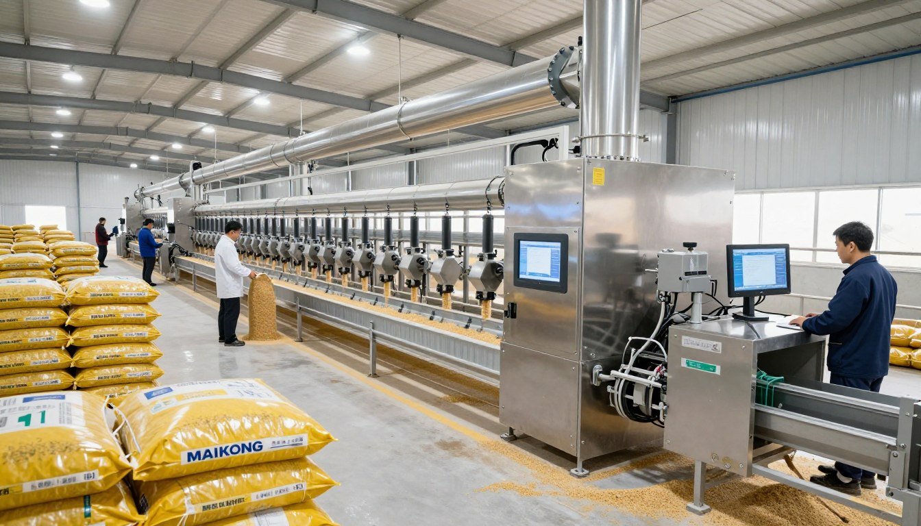 Asian poultry farm with MAIKONG production line