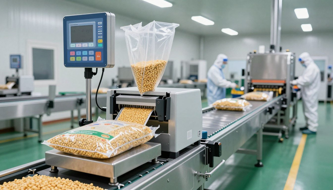 Automated feed packaging system with bagging scale