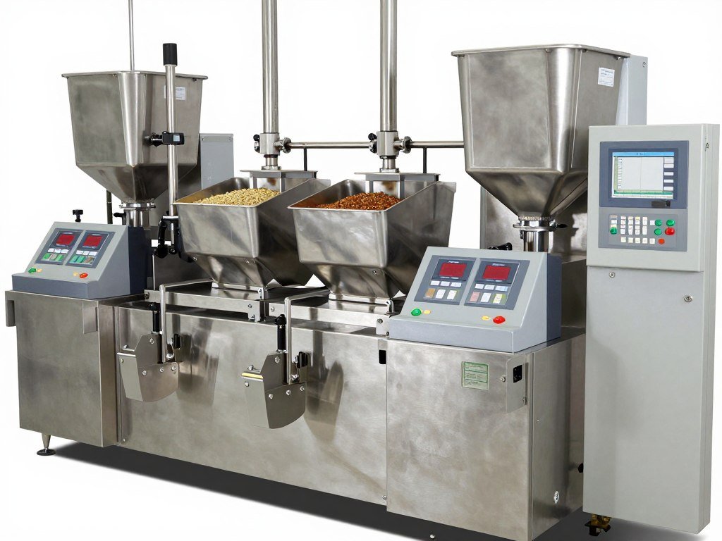 Automatic batching system with load cells and ingredient bins