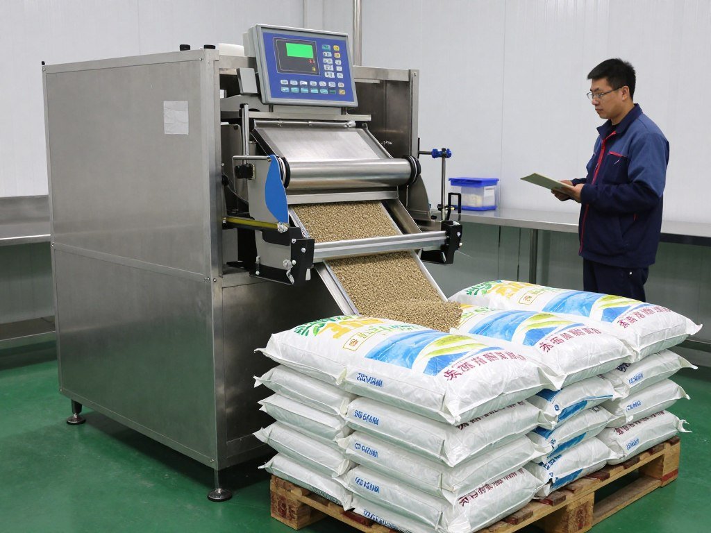 Automatic packaging machine filling feed bags