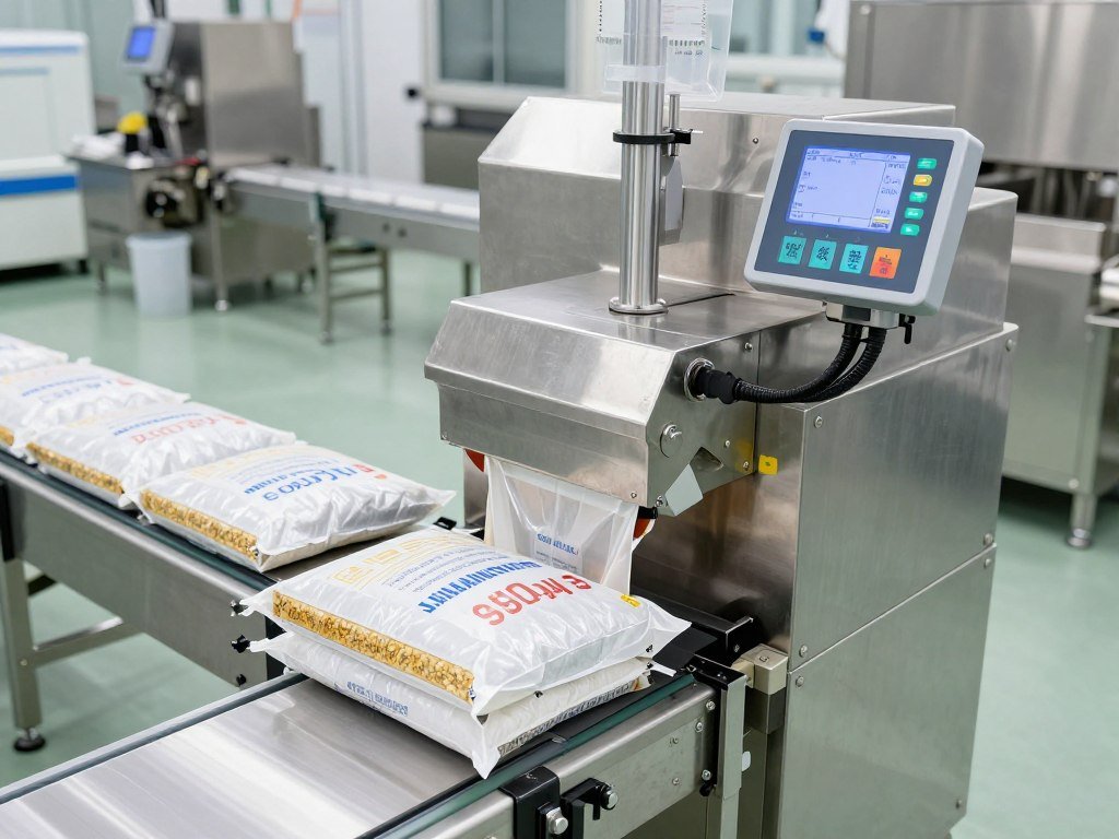 Automatic packaging machine filling feed bags