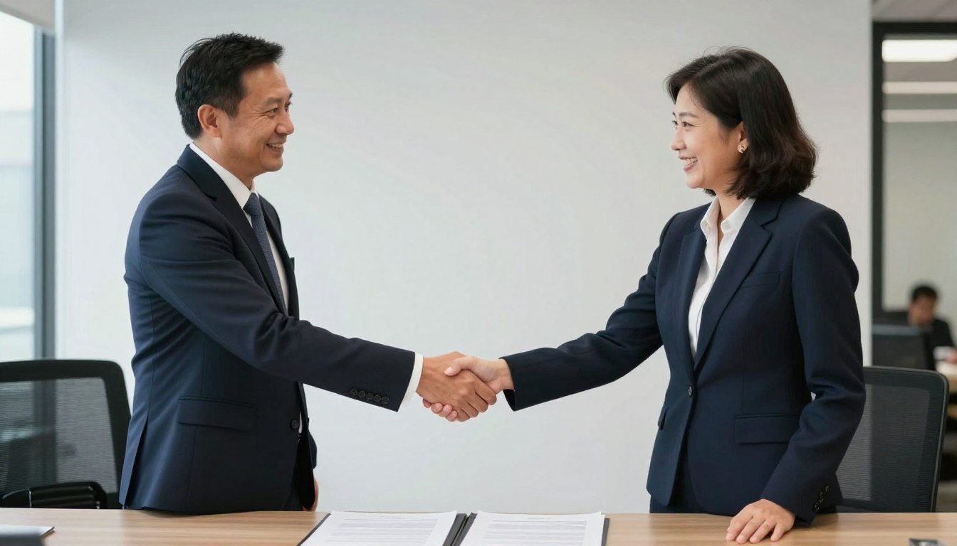 Business handshake partnership agreement