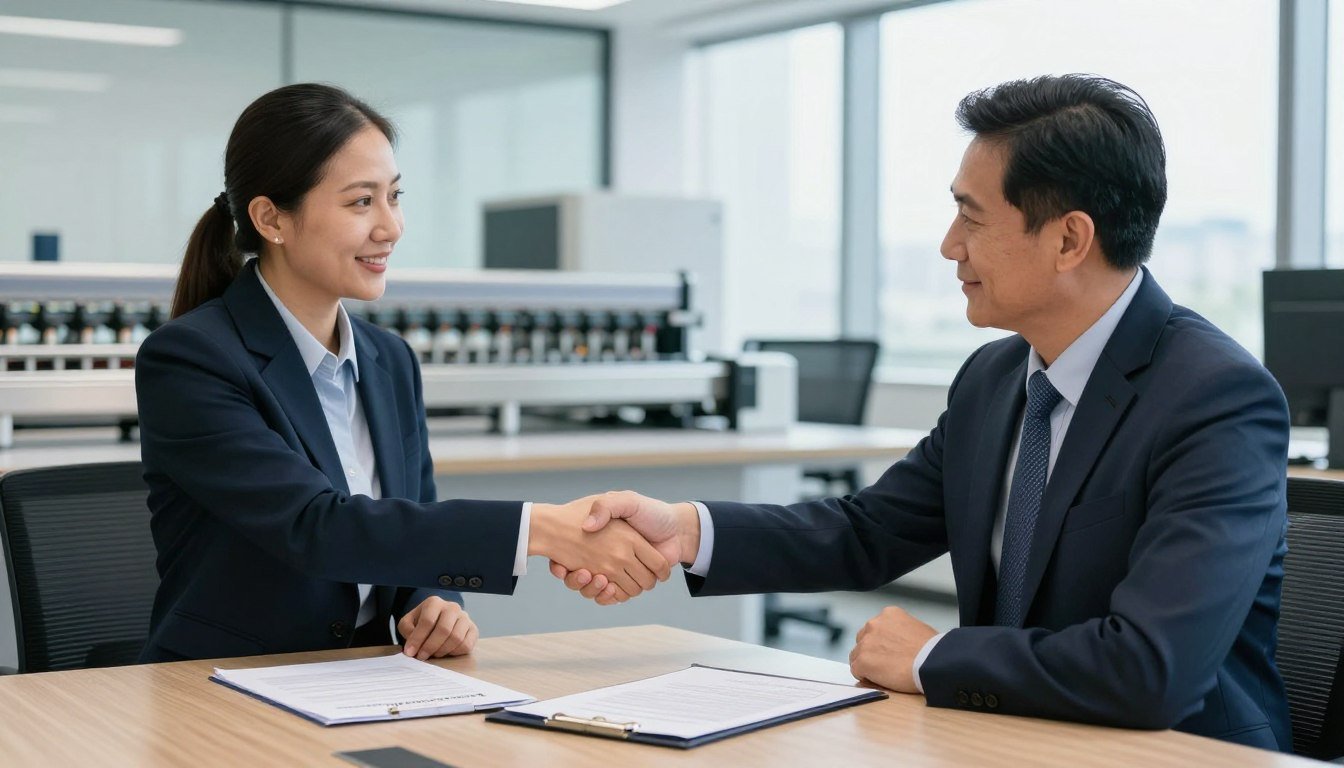 Business handshake representing partnership opportunity