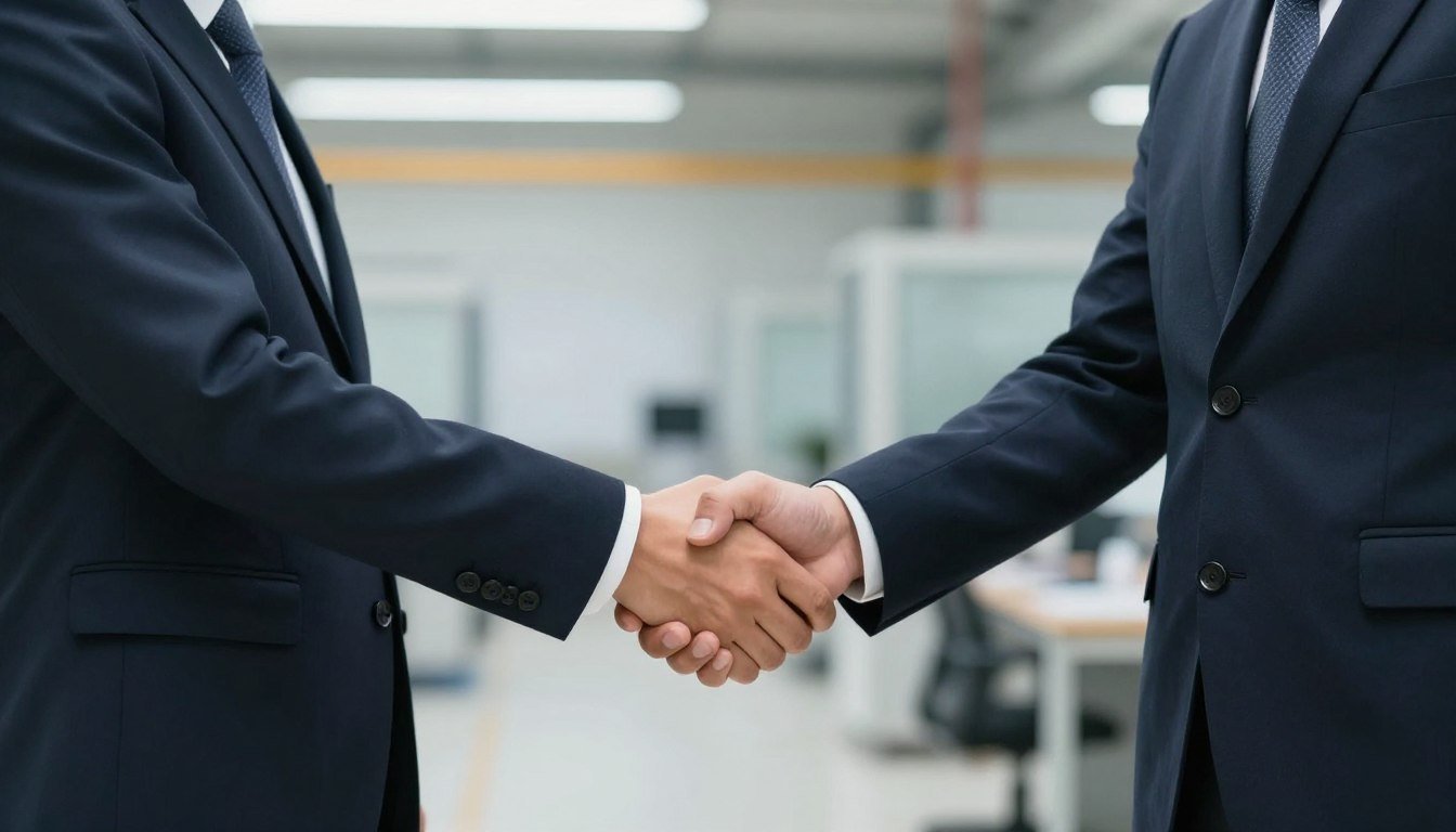 Business partnership handshake