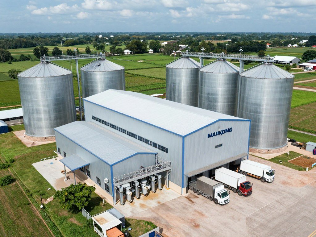 Cattle feed mill in Thailand serving multiple farms