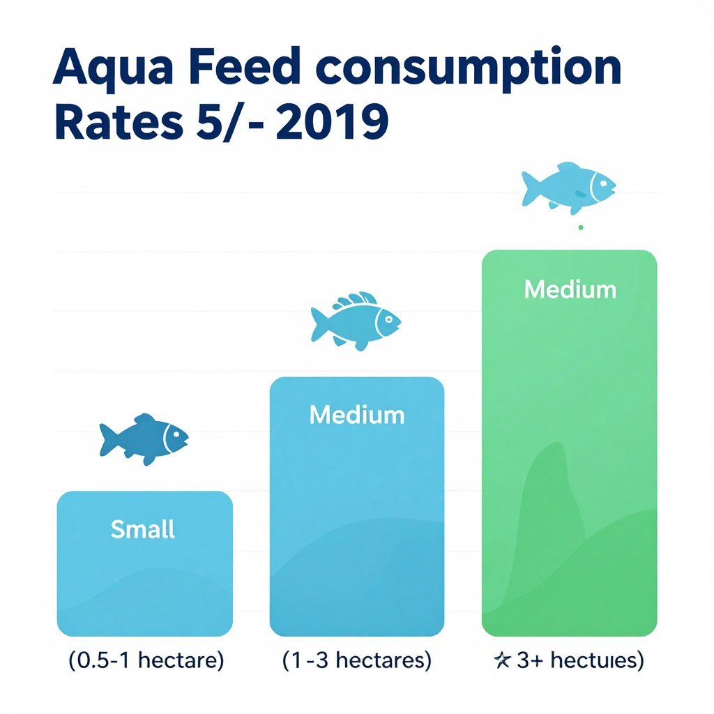 Chart showing aqua feed consumption rates for different farm sizes in Philippines