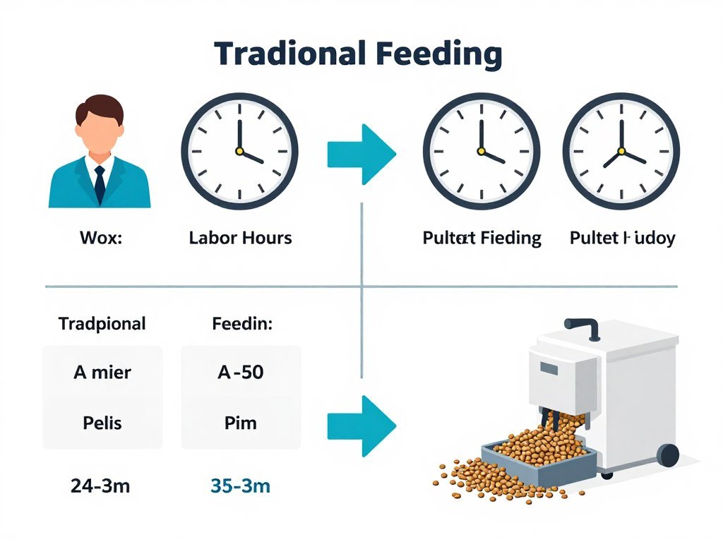 Comparison of labor hours required for different feeding methods