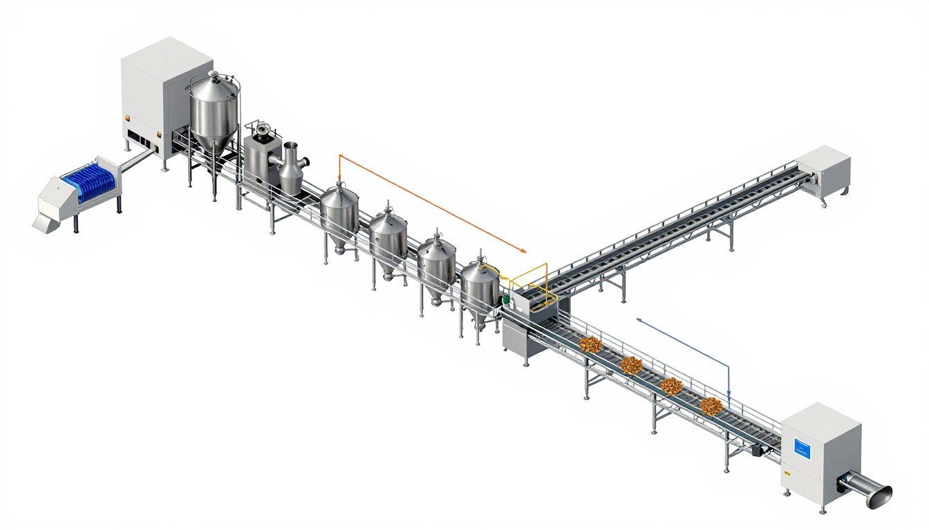 Complete MAIKONG cattle feed pellet production line system layout diagram