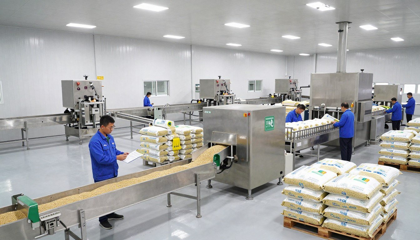 Complete MAIKONG poultry feed production line in operation Complete MAIKONG poultry feed production line in operation