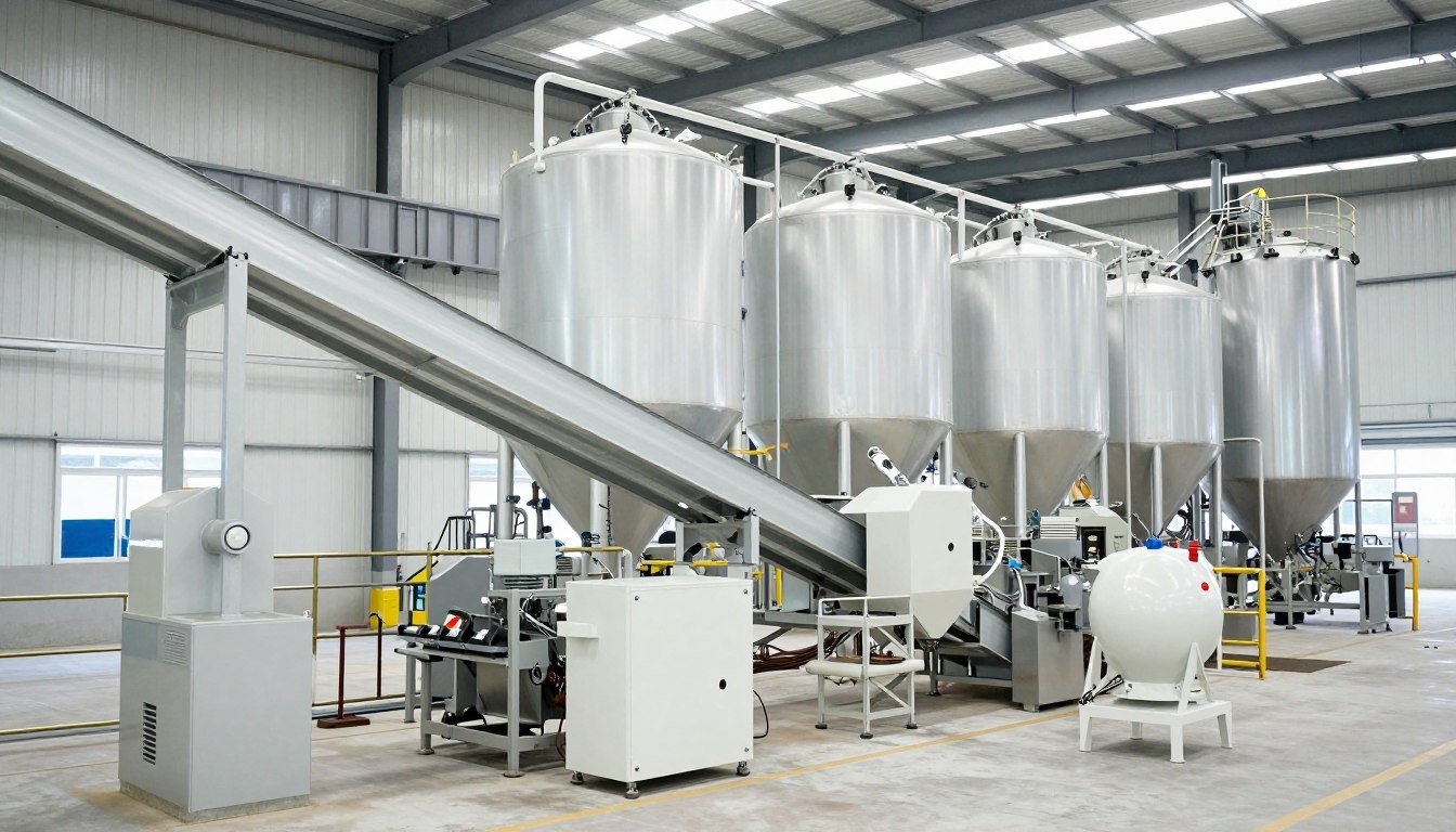 Complete feed production line layout in Philippine feed mill