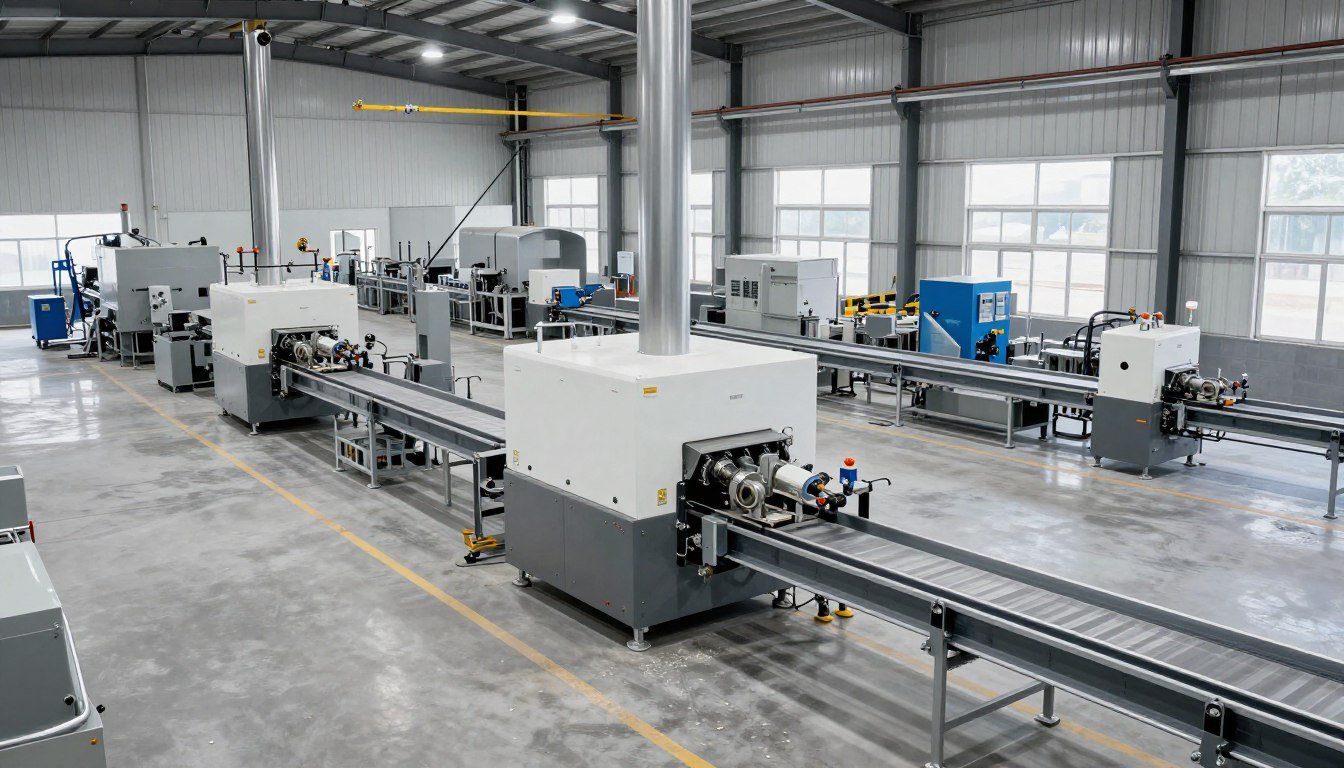 Complete fertilizer pellet production line layout in factory