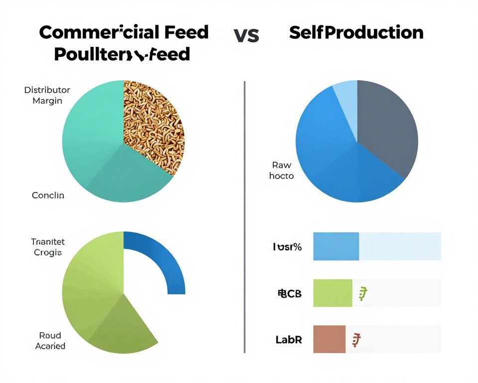 Cost comparison between commercial feed and self-produced feed