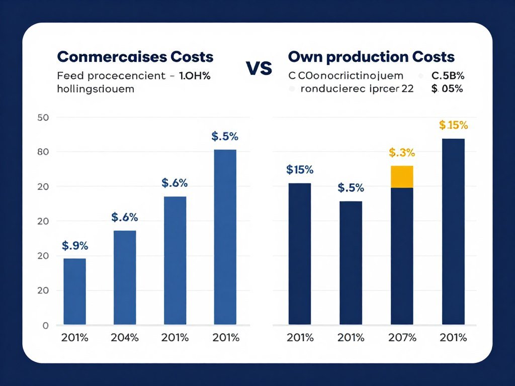 Cost comparison chart showing feed production economics