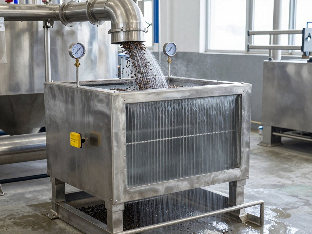Counter-flow cooler reducing pellet temperature