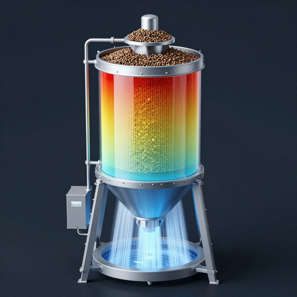 Counterflow pellet cooler