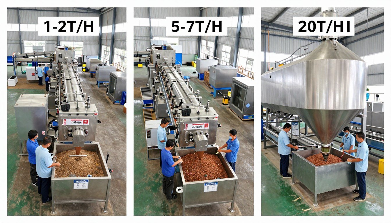 Different capacity fish feed production lines comparison