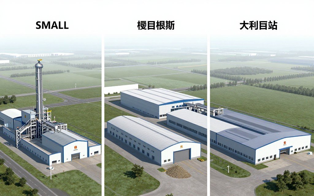 Different scale pellet production facilities comparison