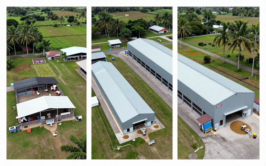 Different sizes of cattle feed pellet production facilities