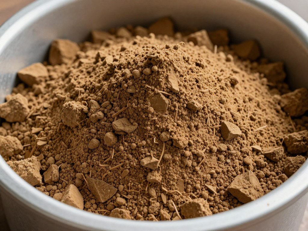 Dried poultry manure ready for pelletization