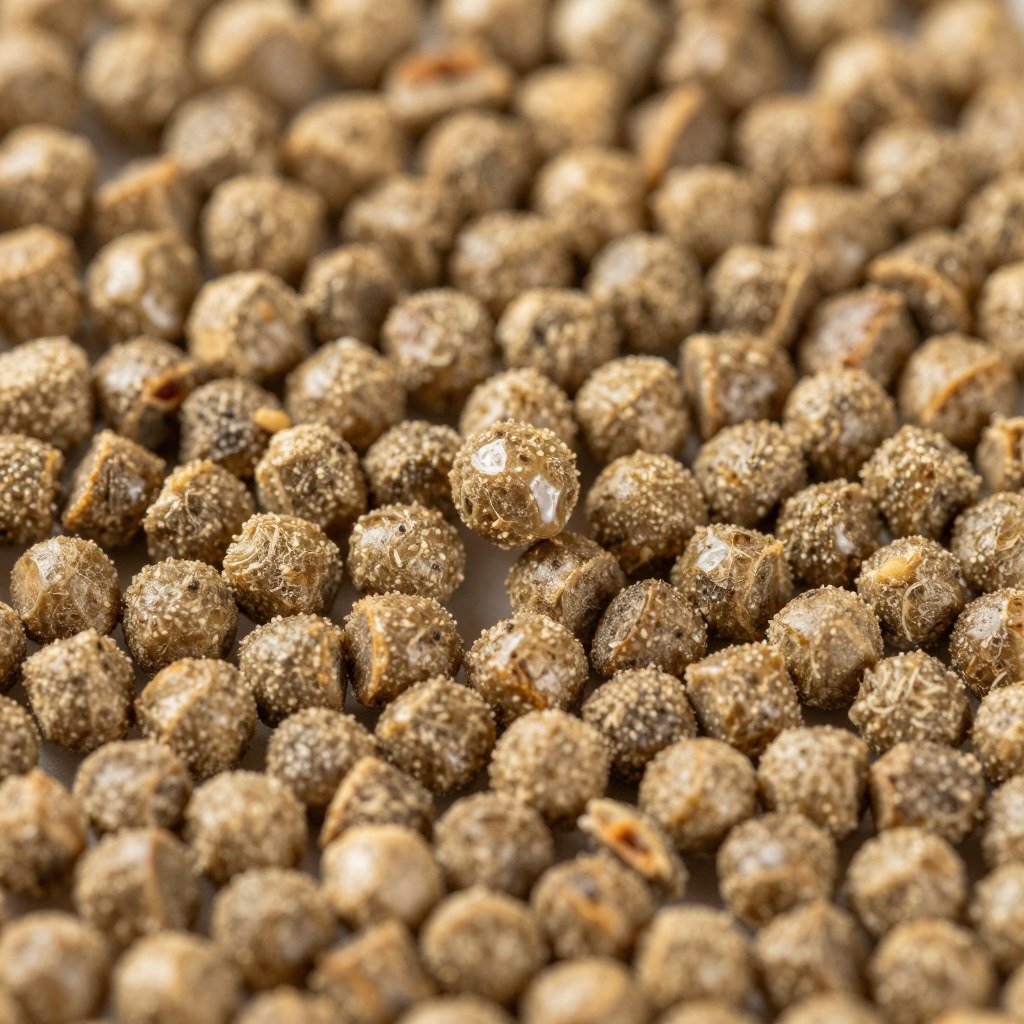Duck feed pellets with water-resistant coating