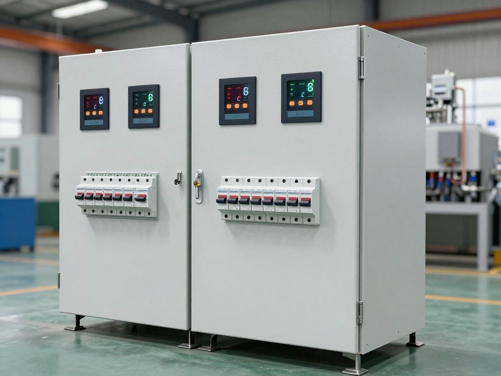 Electrical control panel for feed production line