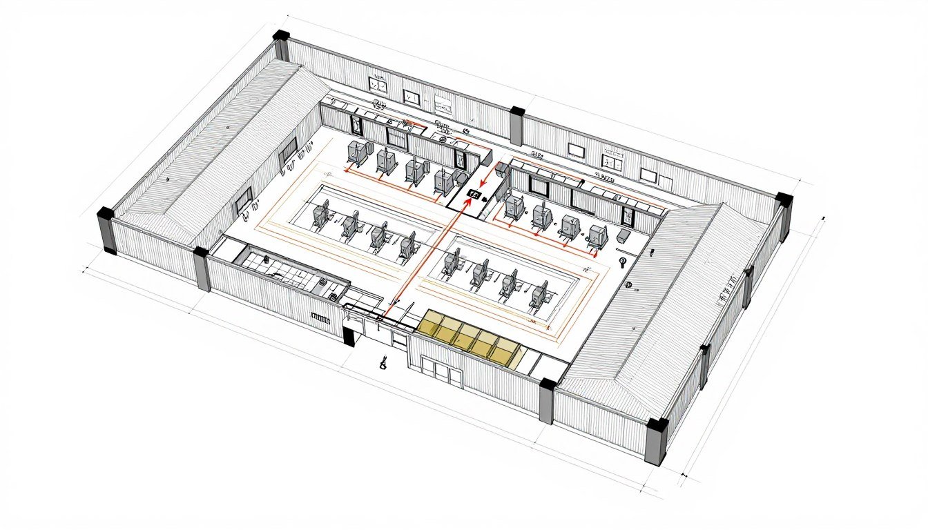 Facility layout planning for poultry feed production line installation Facility layout planning for poultry feed production line installation