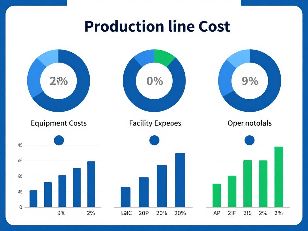 Feed production line cost breakdown chart showing equipment and operational expenses