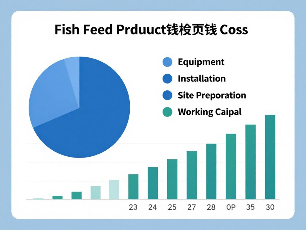 Fish feed production cost analysis chart showing breakdown of investment categories