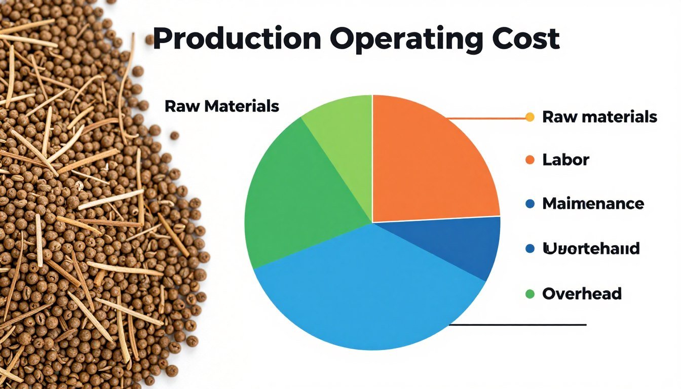 Fish feed production operating cost breakdown
