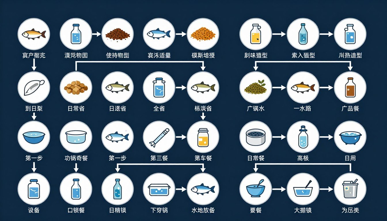 Fish feed production process flow diagram