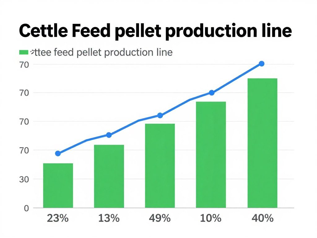 Graph showing ROI projection and profit growth over 5 years for cattle feed production
