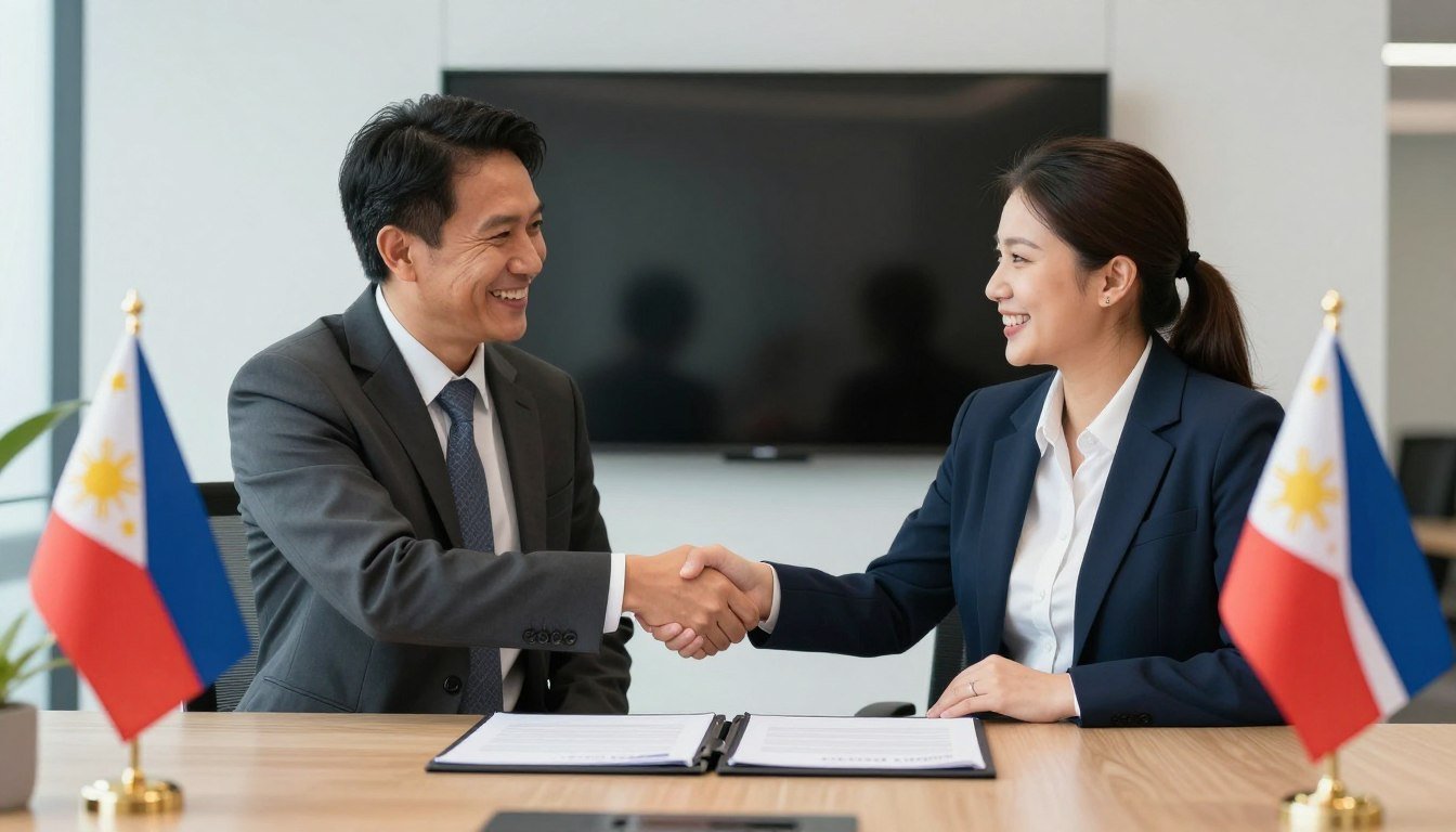 Handshake between MAIKONG and Philippine dealer partner