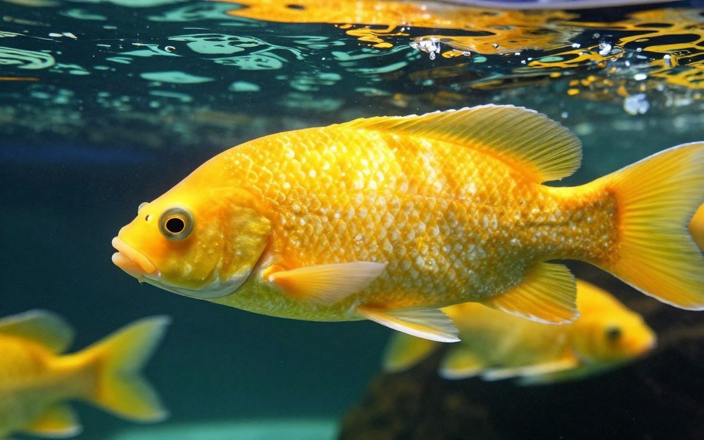 Healthy fish showing results of quality aquatic feed nutrition