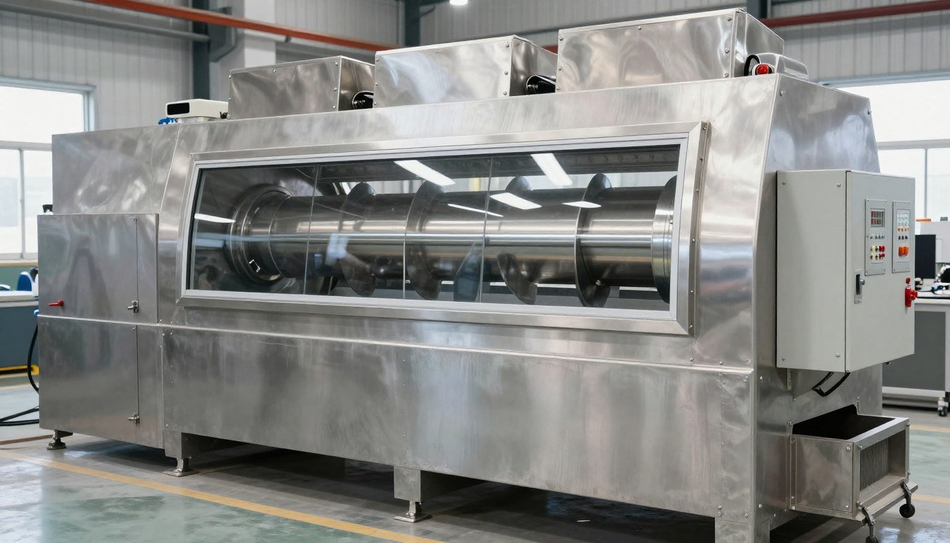 High-capacity ribbon mixer for poultry feed