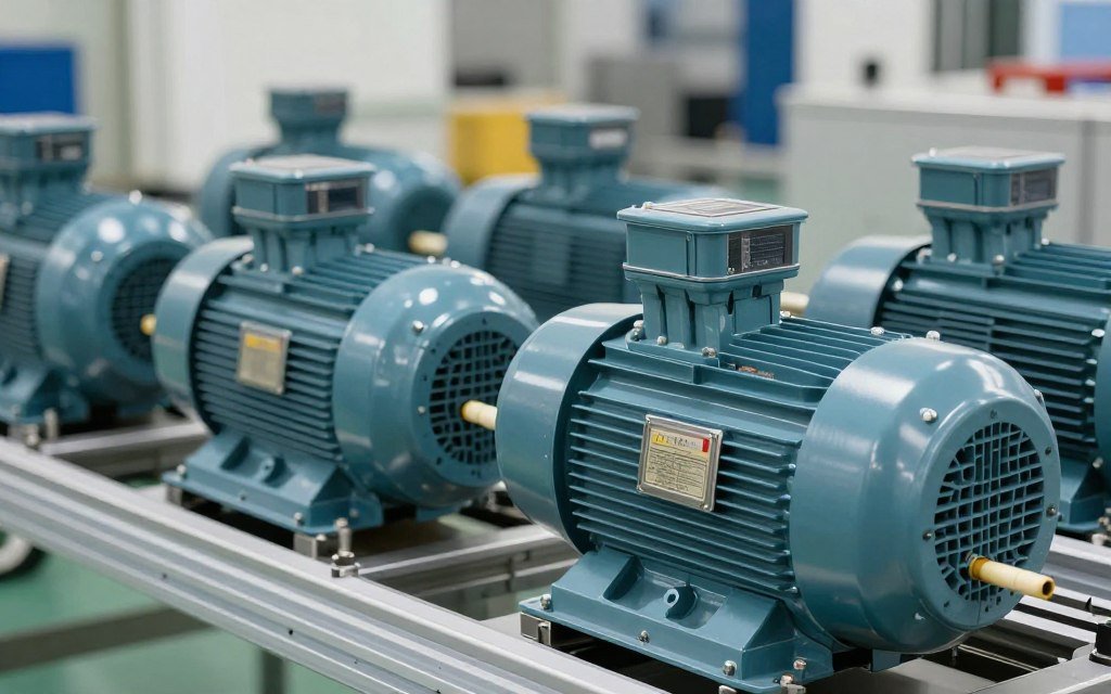 Industrial electric motors on feed production machinery