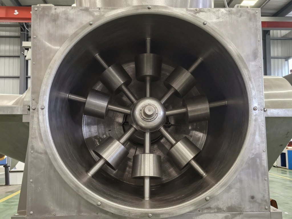 Industrial feed mixer with double shaft paddles