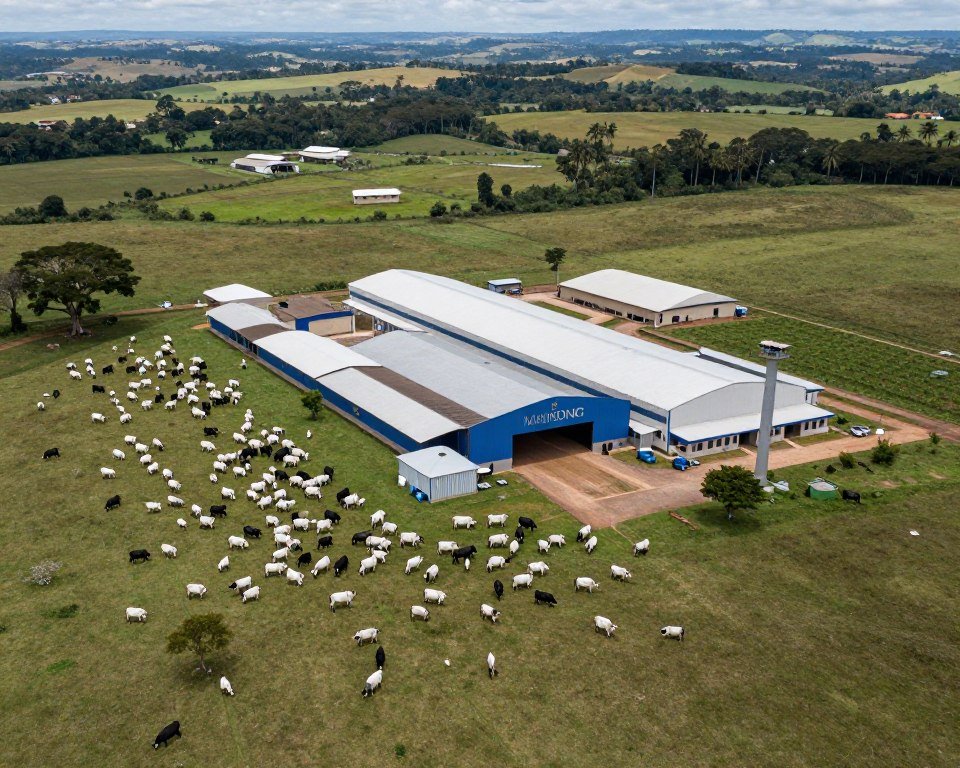 Large cattle ranch in Brazil with MAIKONG feed production facility Large cattle ranch in Brazil with MAIKONG feed production facility