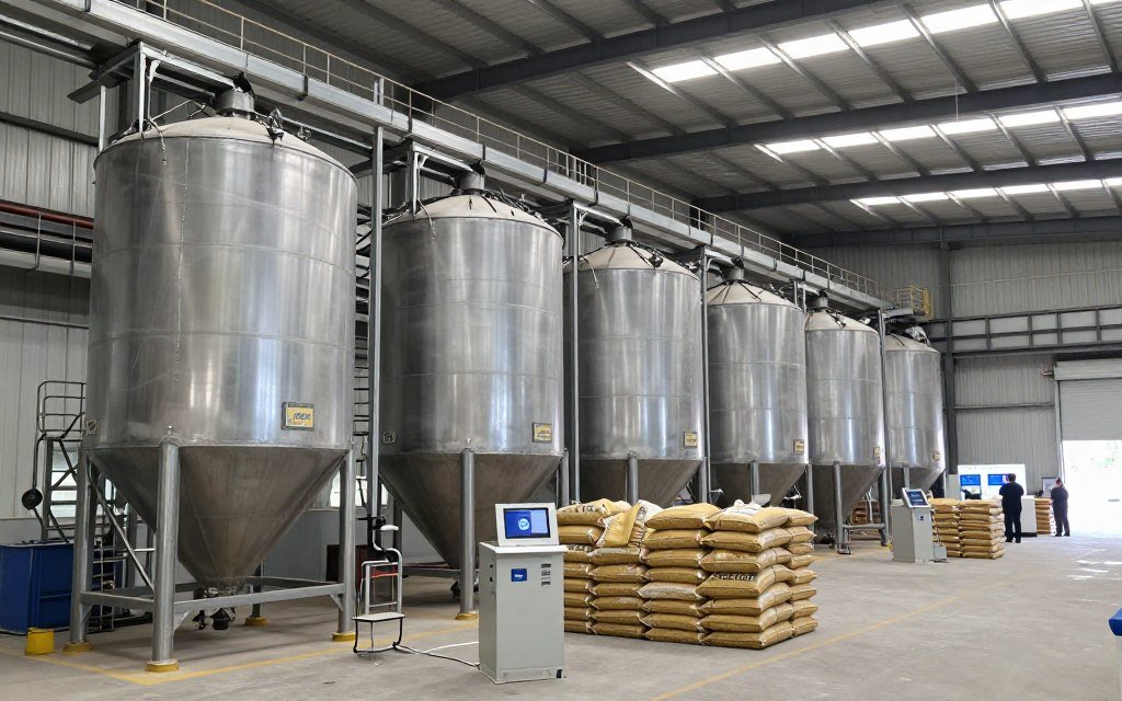 Large-scale MAIKONG poultry feed production line with automated controls in Philippine feed mill