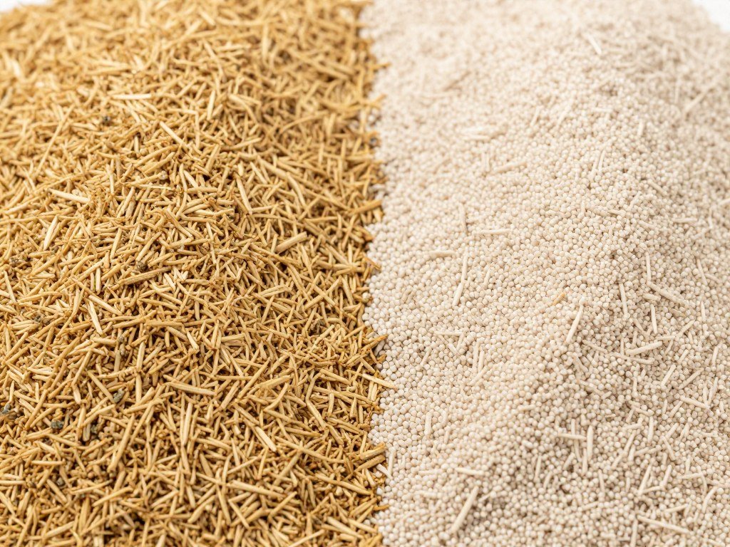 Layer chicken feed pellets and mash from production line