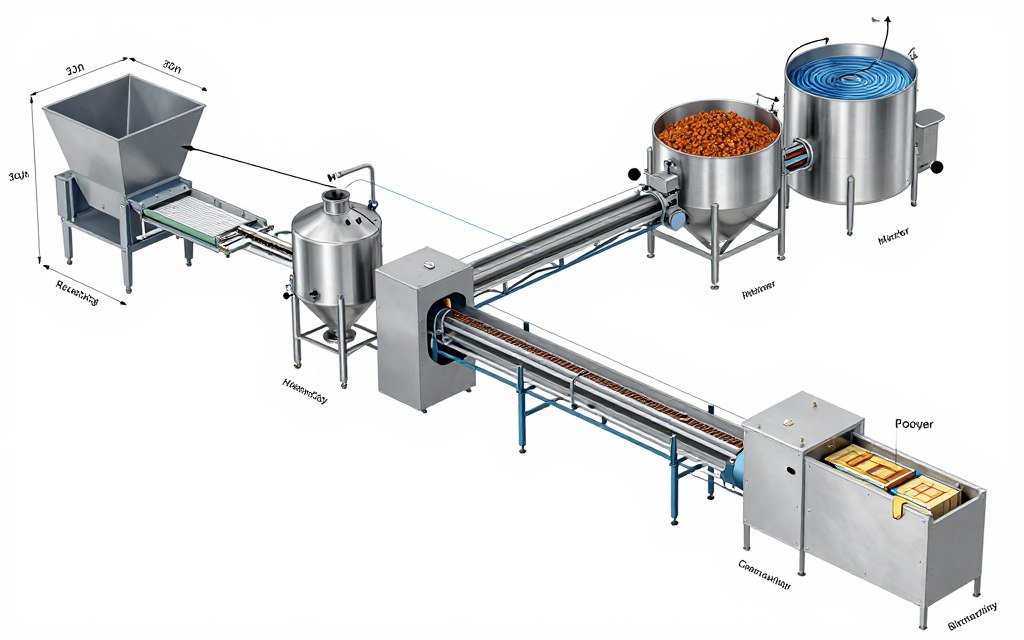 MAIKONG MK-L001 fish feed production line complete system layout