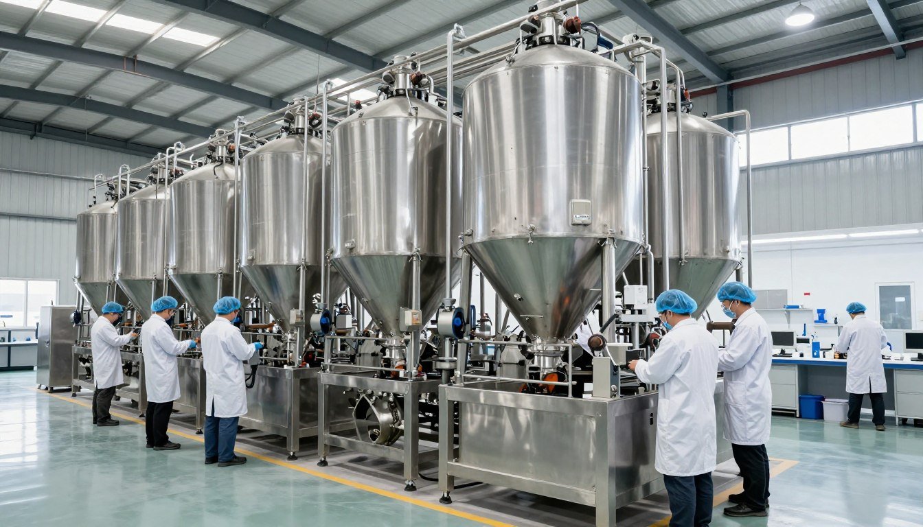 MAIKONG aquaculture feed mill in Vietnam producing shrimp feed