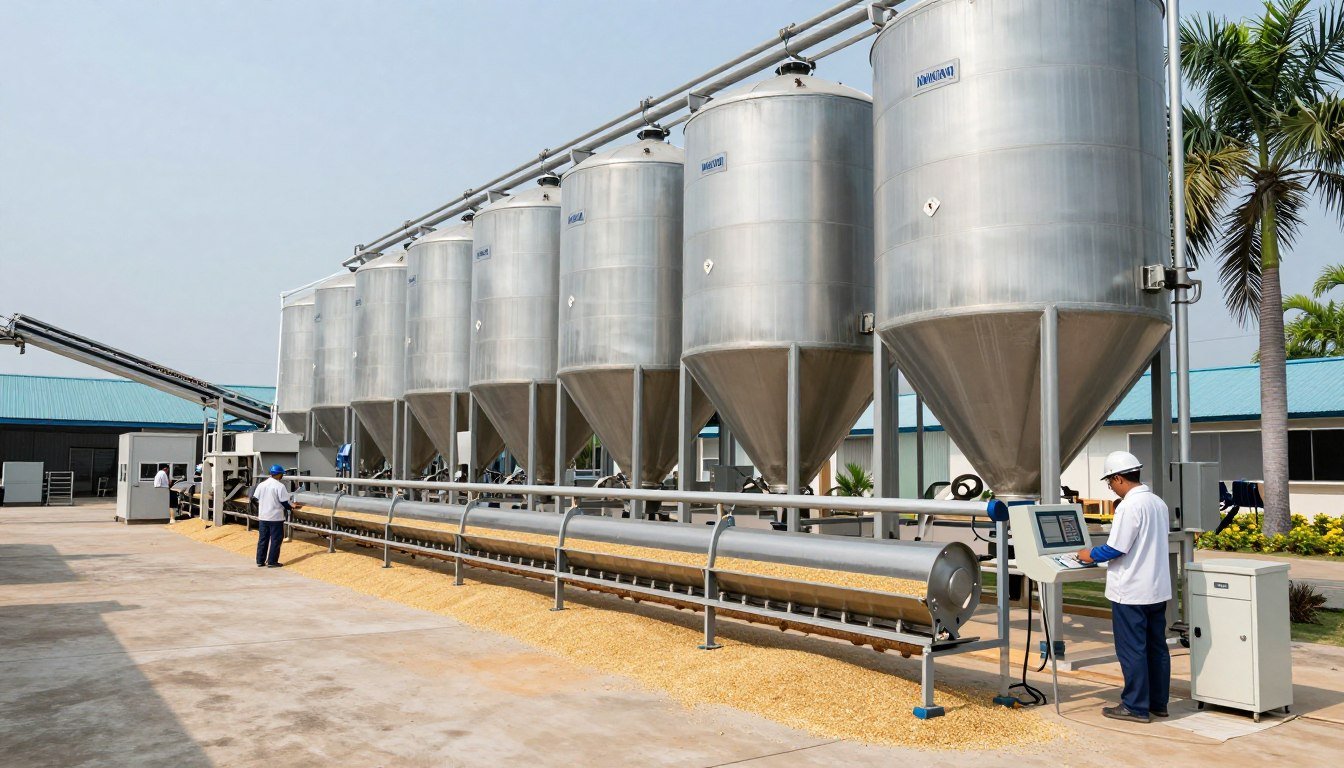 MAIKONG chicken feed production line in Thailand poultry operation
