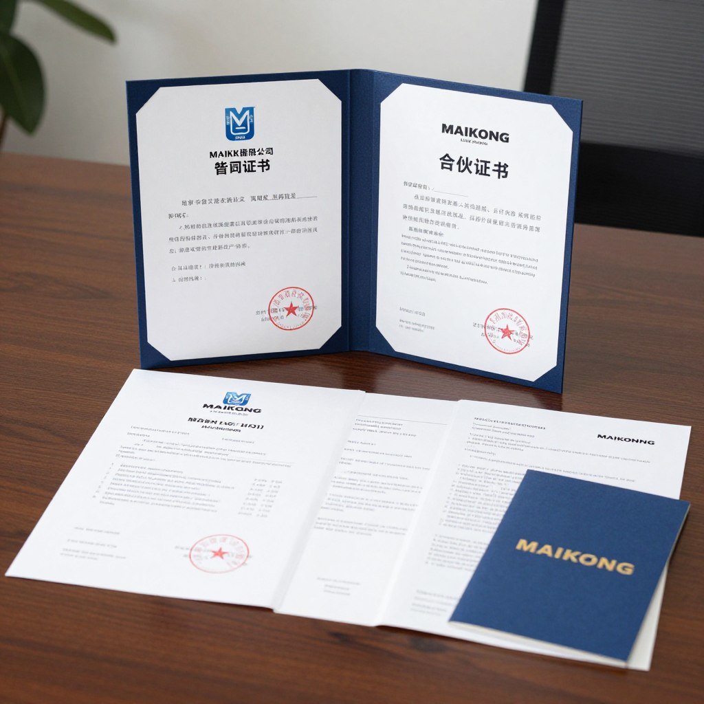 MAIKONG dealer certificate and partnership materials